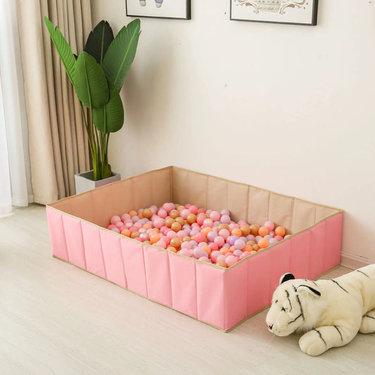 1pc Pink/White Foldable Rectangular Dry Pool Ball Pit Ocean Ball Playpen Ball Pool Playground Toys For Kids Birthday Gifts