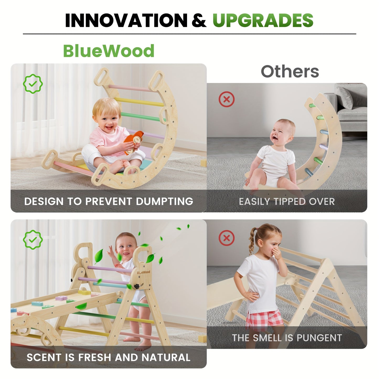 Indoor Toddler Jungle Gym Climbing Set (Rainbow 8-in-1)