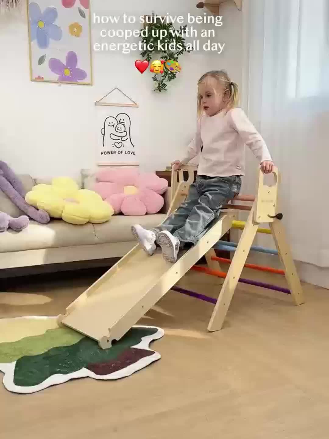 Indoor Toddler Jungle Gym Climbing Set (Rainbow 8-in-1)