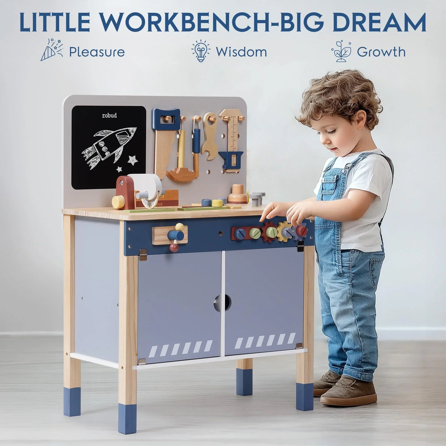 [SHIPS FROM USA] Large Wooden Toy Workbench