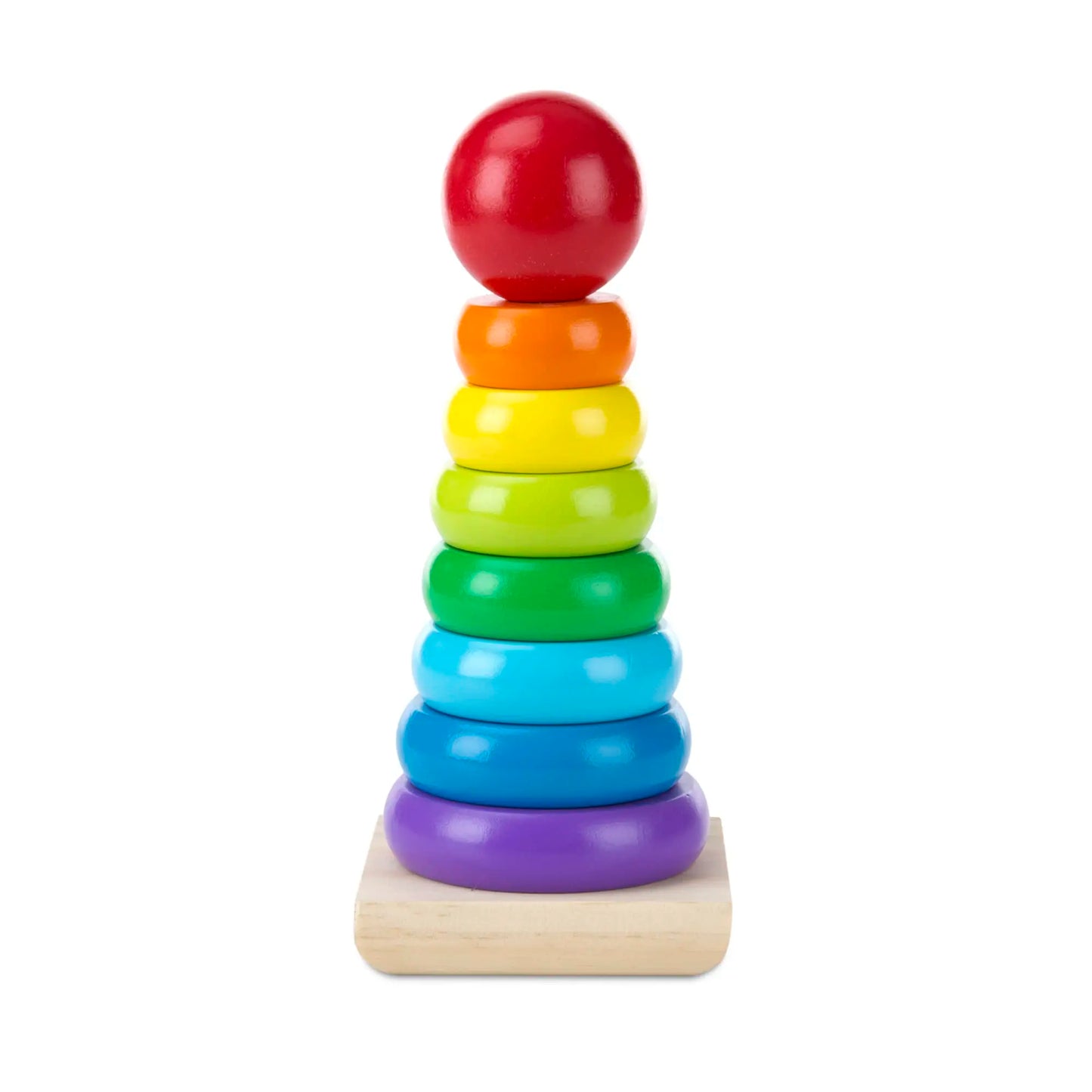 Montessori Rainbow Tower Stacker Wooden Ring