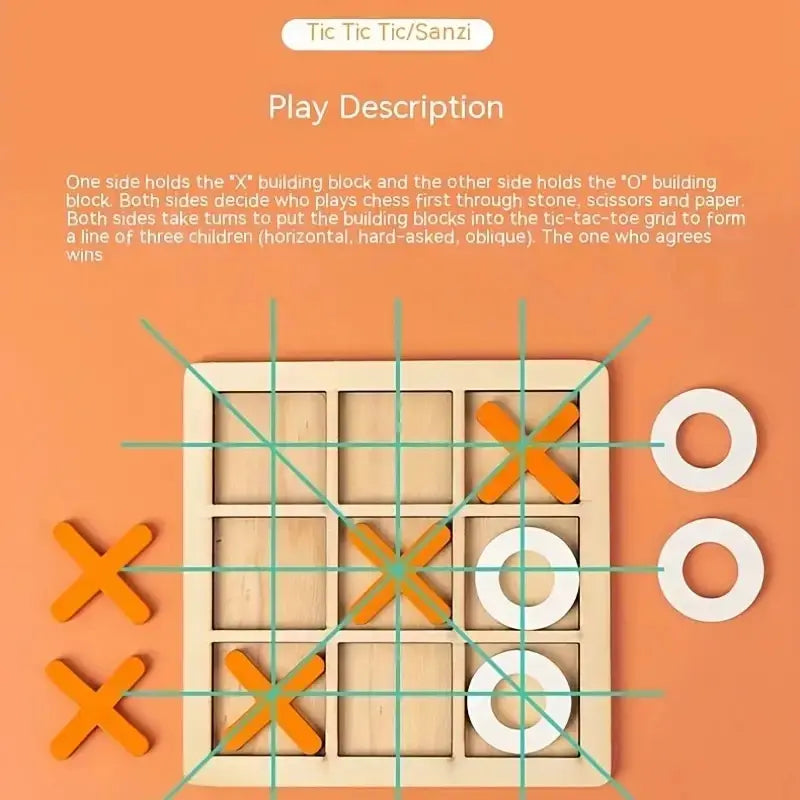 Montessori Wooden Mini Tic Tac Toe