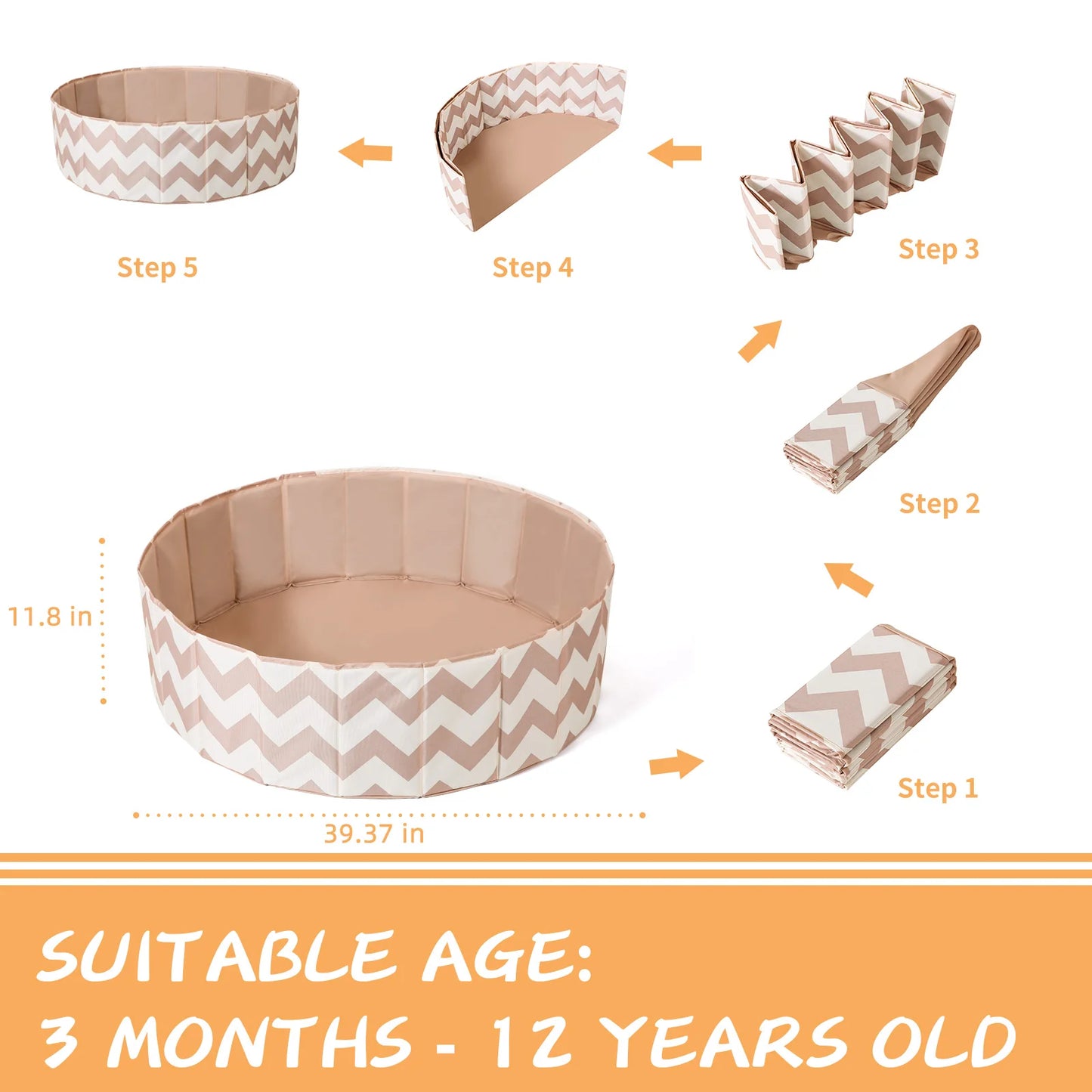 Portable Ball Pit Pool with Oxford Cloth (without Balls)