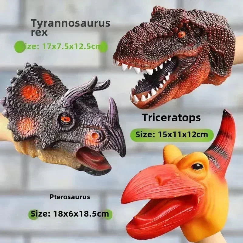 Hand Puppets Dinosaur Head Model Toy T-Rex Dinosaur World Animal Model Action Figures Collection Toy For Kids Soft Toy Gifts