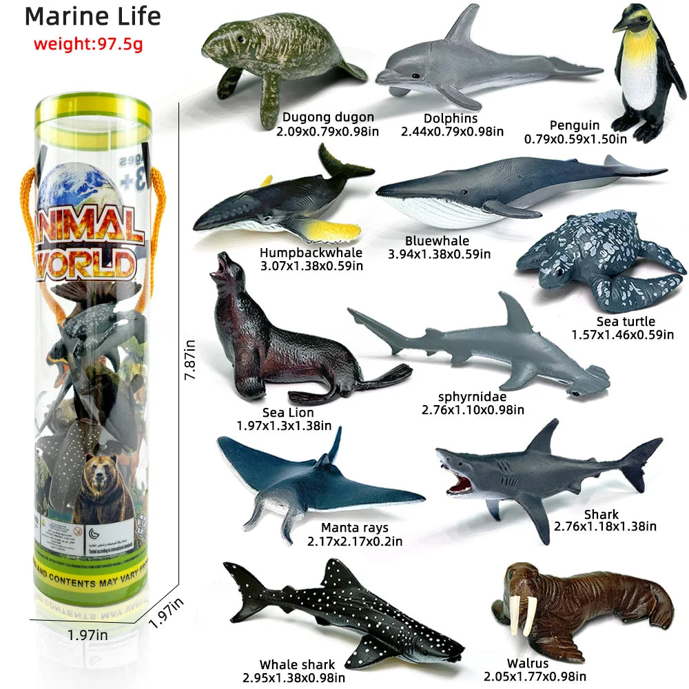 12PCS Simulation Poultry Farm Animal Model Toy Mini Duck Horse Chicken cow Figures Dolls Action Figurines Toys For Children Gift