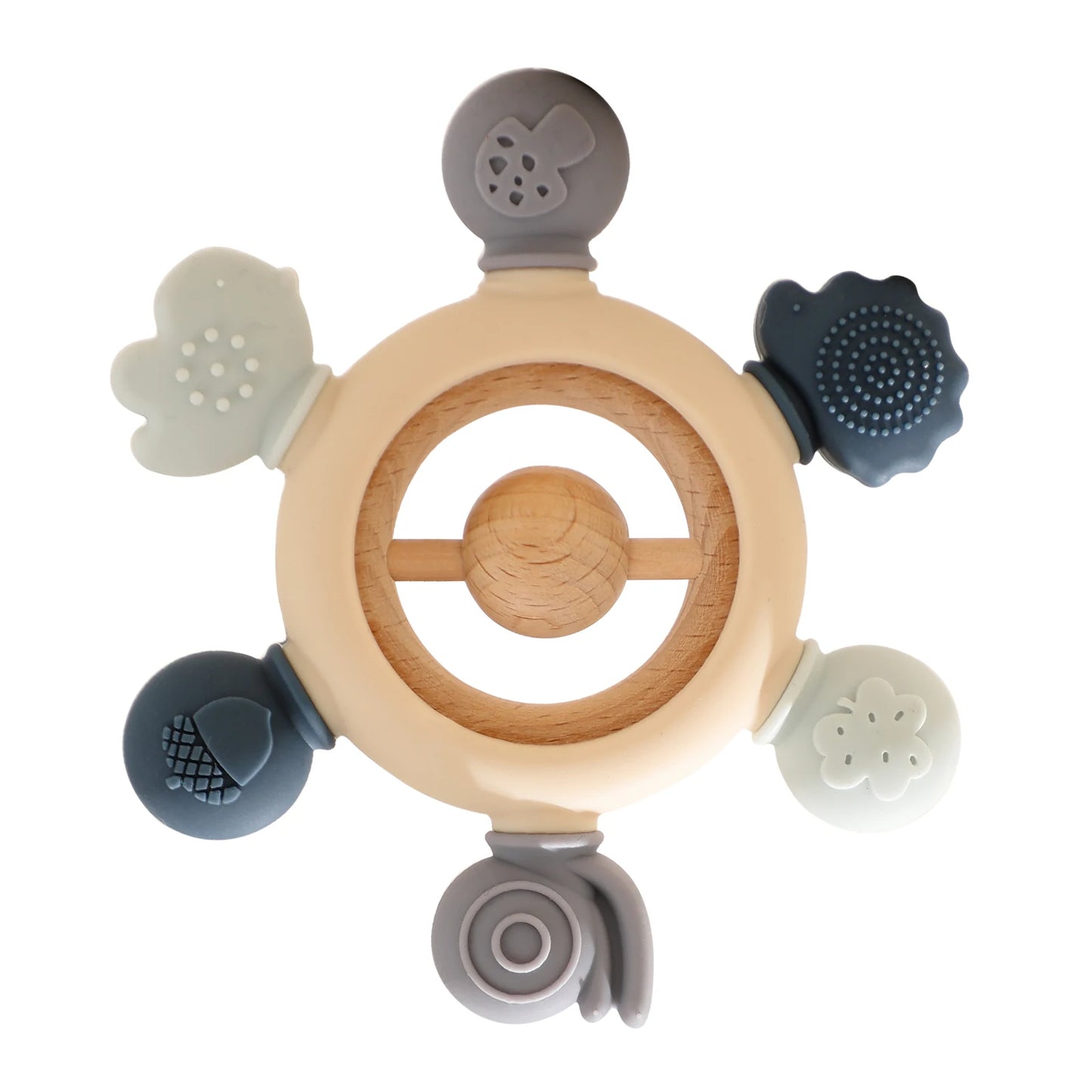 1pc Baby Teether Music Rattles for Kids Animal Crochet Rattle Elephant Giraffe Ring Wooden Babies Gym Montessori Children's Toys