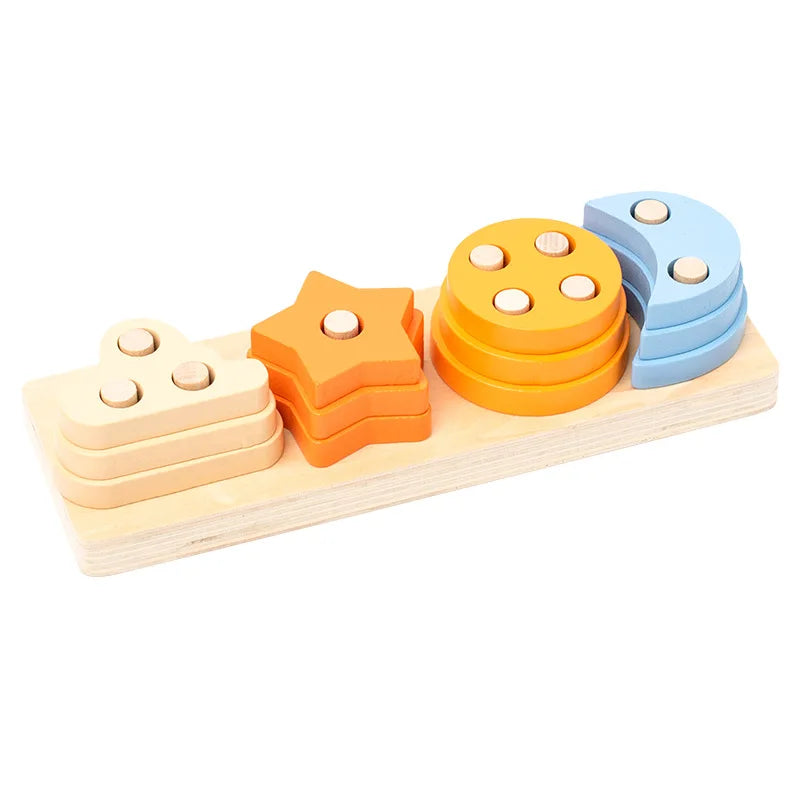Montessori Toy Wooden Building Blocks - Animals, Letters, Numbers & More)