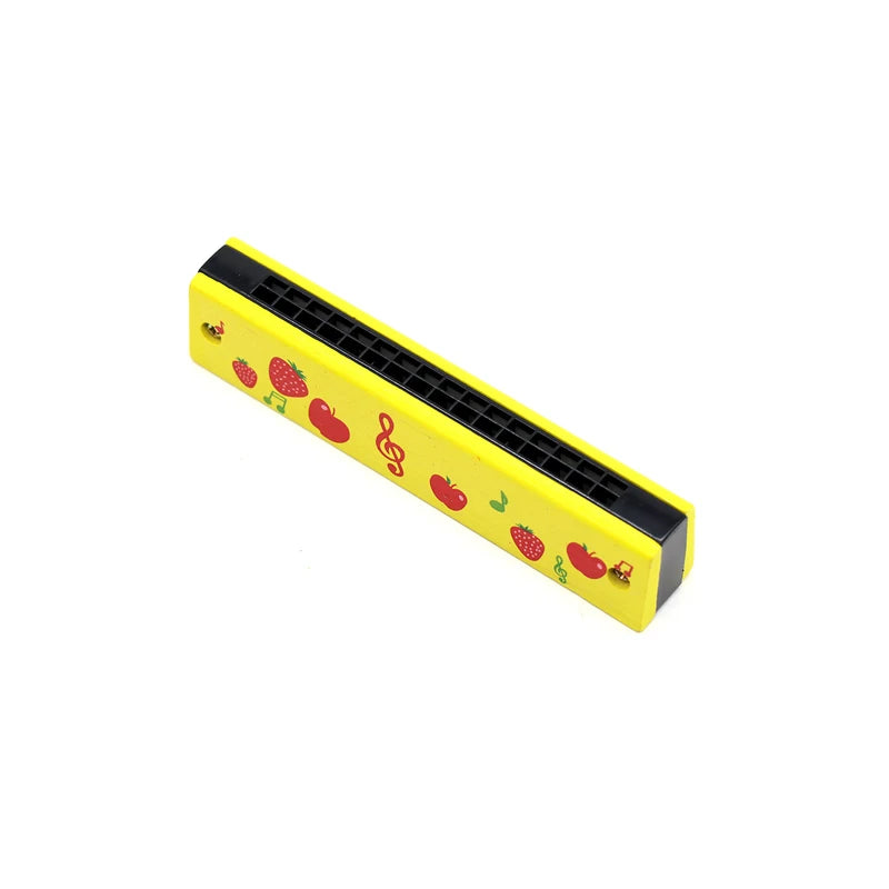 Wooden Cartoon Piccolo & Harmonica 6-Hole Flute 16-Hole Harmonica