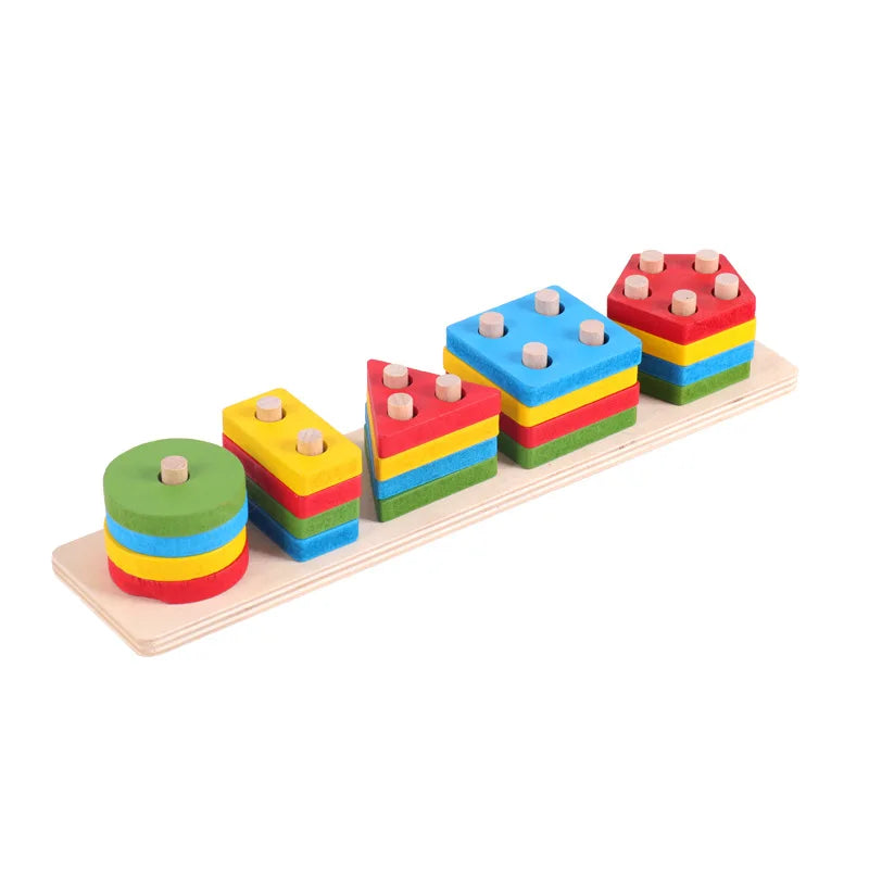 Montessori Toy Wooden Building Blocks - Animals, Letters, Numbers & More)