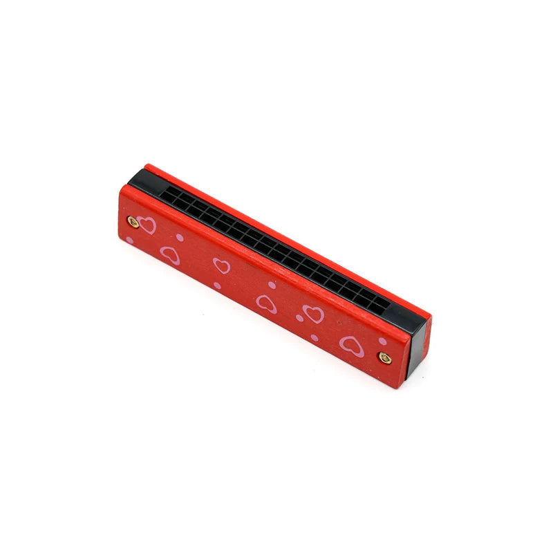 Wooden Cartoon Piccolo & Harmonica 6-Hole Flute 16-Hole Harmonica