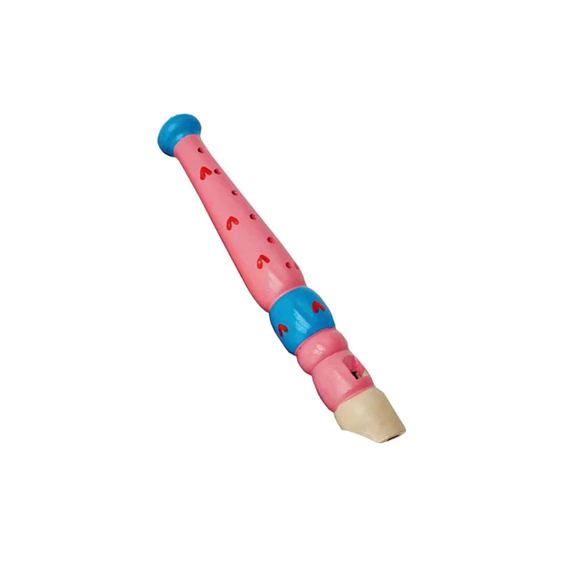 Wooden Cartoon Piccolo & Harmonica 6-Hole Flute 16-Hole Harmonica