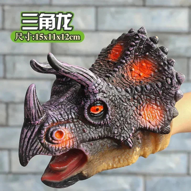 Hand Puppets Dinosaur Head Model Toy T-Rex Dinosaur World Animal Model Action Figures Collection Toy For Kids Soft Toy Gifts