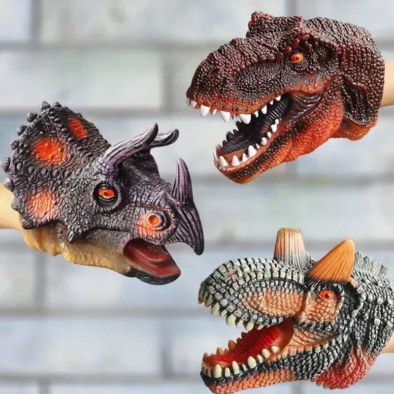 Hand Puppets Dinosaur Head Model Toy T-Rex Dinosaur World Animal Model Action Figures Collection Toy For Kids Soft Toy Gifts
