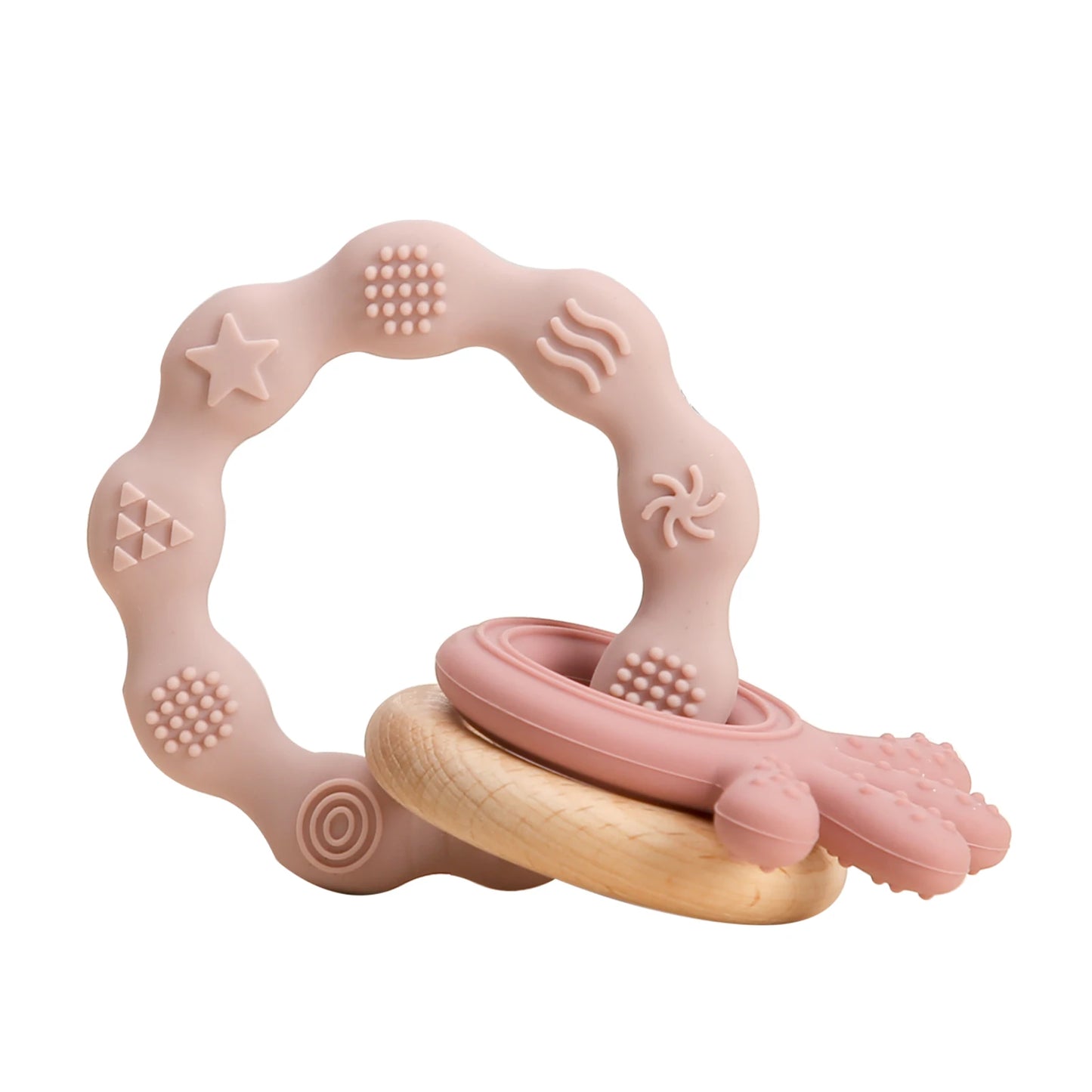 1pc Baby Teether Music Rattles for Kids Animal Crochet Rattle Elephant Giraffe Ring Wooden Babies Gym Montessori Children's Toys