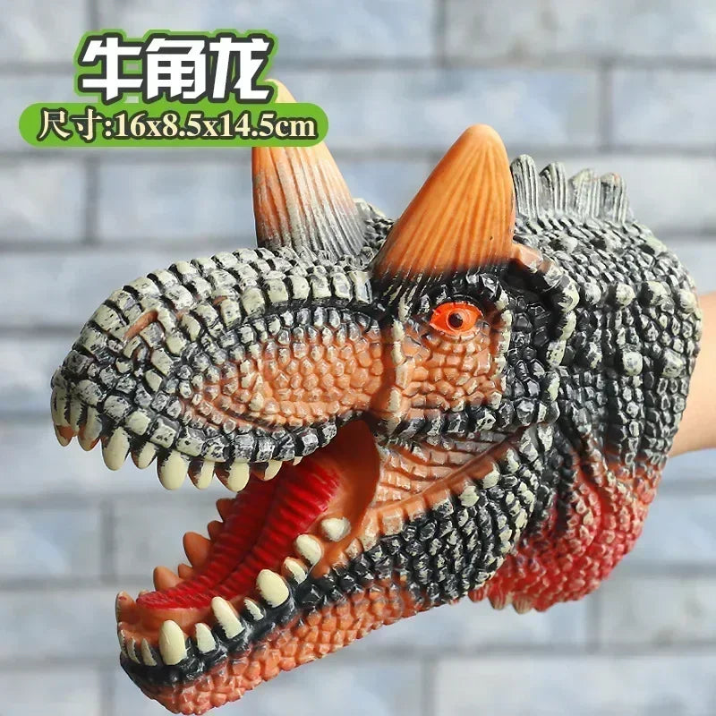 Hand Puppets Dinosaur Head Model Toy T-Rex Dinosaur World Animal Model Action Figures Collection Toy For Kids Soft Toy Gifts